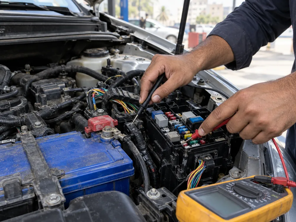 Testing a fuse box with a multimeter